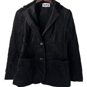 70s 1970s Vintage ACT III Velvet Black Blazer Sports Coat Suit Jacket Disco Glam